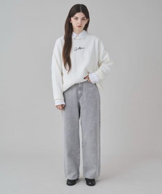 WEGO 【ユニセックス着用ITEM/SMLサイズ展開/ウエスト調整可】バギーデニムパンツ グレー