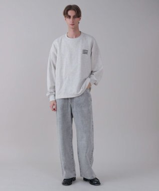 WEGO 【ユニセックス着用ITEM/SMLサイズ展開/ウエスト調整可】バギーデニムパンツ グレー