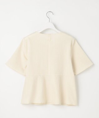 J.PRESS LADIES 【洗える・抗菌防臭・吸水速乾】サッカージャージー ペプラム カットソー オフ×イエロー系