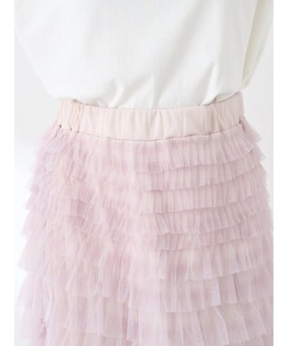 earth music&ecology ティアードフリルチュールスカート Shocking Pink