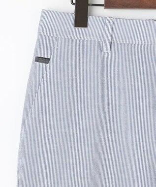 JOSEPH ABBOUD 【ウエストも伸びる！/2WAYストレッチ/清涼】クールサッカー ショーツ ブルー系