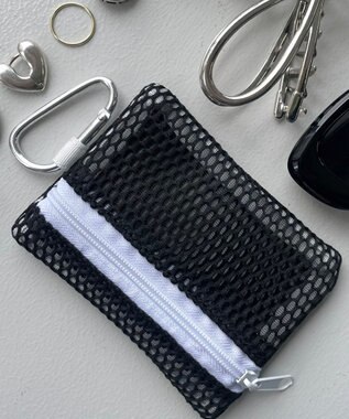 WEGO メッシュ配色ポーチ ブラック