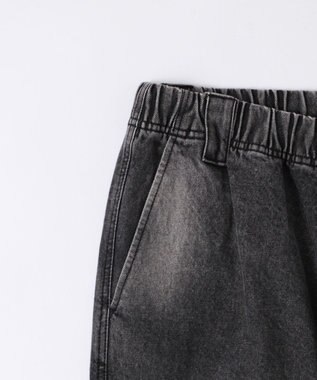 WEGO 【ウエストゴム/MLサイズ展開】ージーダブルニーパンツ デニムブラックソノタ