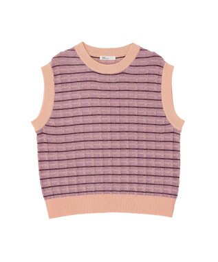 CRAFT STANDARD BOUTIQUE リンクスチェックニットベスト Purple