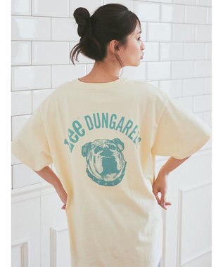 earth music&ecology Ｌｅｅ×ｅ．ｍ．ａ．ｅ　ＢＵＬＬＤＯＧ　ＰＲＩＮＴ　ＴＥＥ Cream