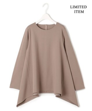 ICB L 【WEB限定・洗える】ヴィスコースストレッチポンチ イレギュラーヘムプルオーバー ブラウン系