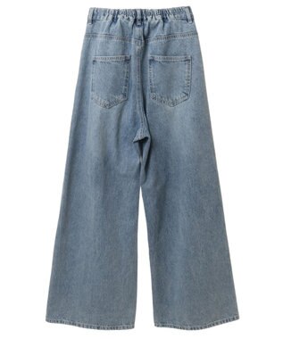 earth music&ecology タックホックデニムパンツ Light Indigo