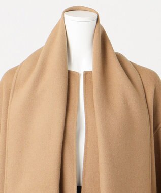 23区 L 【エステータ】ウールリバー ストールデザイン コート キャメル系