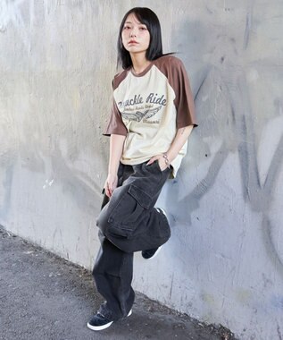 WEGO 【ユニセックス着用ITEM/MLサイズ展開】ヴィンテージライクラグラングラフィックT（SS） ブラウンその他