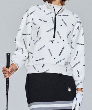 PW CIRCULUS 【 伸縮性あり 】【WOMEN】 LOGO ハーフジッププルオーバー ホワイト系5