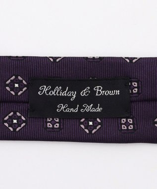 JOSEPH ABBOUD 【日本製・Holliday&Brown】クレストパターンジャカードネクタイ ネイビー系7