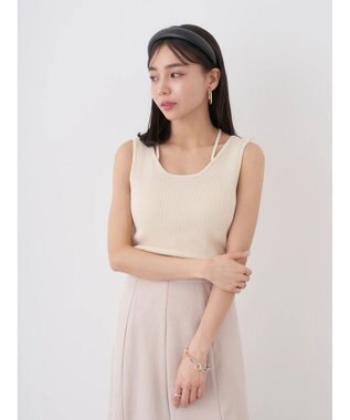 earth music&ecology レイヤリングニットタンクトップ Ivory