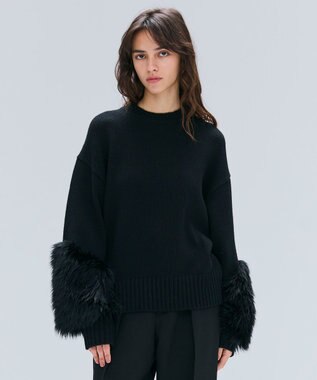 【洗える・VERY NaVY12月号掲載】CHESTER / フェイクファークルーネックニット