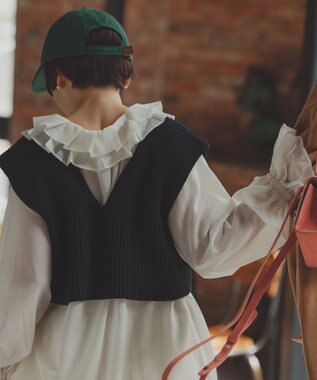 #Newans 【前後着用可能】【高山都さんコラボ】ビッグカラー２WAYブラウス ホワイト