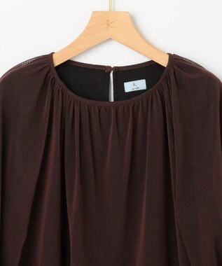 組曲 チュールティアード ブラウス ダークブラウン系