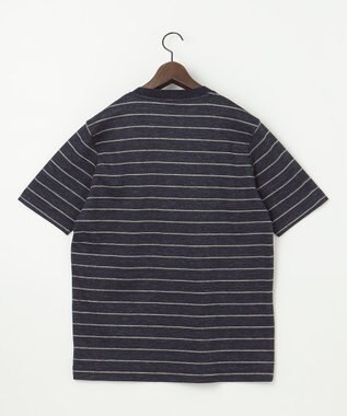 JOSEPH ABBOUD 【清涼感/吸水速乾】リネンハニカムボーダーＴシャツ ネイビー系2