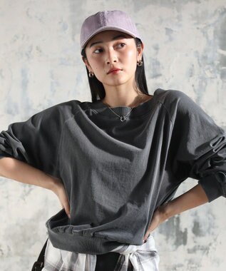 Green Parks ピグメントボートネックプルオーバー Charcoal Gray