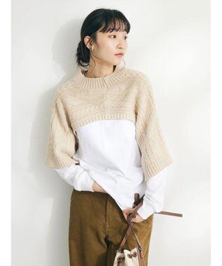 CRAFT STANDARD BOUTIQUE ２ＷＡＹケーブルニットベスト Beige