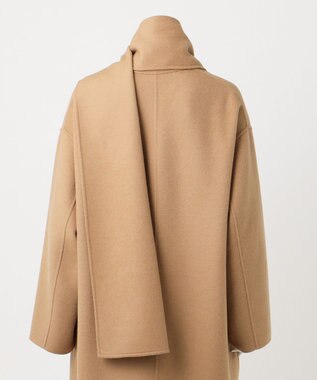 23区 L 【エステータ】ウールリバー ストールデザイン コート キャメル系