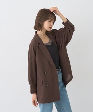 earth music&ecology シアードルマンジャケット Brown