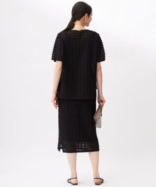 自由区 L 【セットアップ対応・洗える】シアーカットジャカード スカート ブラック
