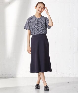 J.PRESS LADIES 【2WAY】幾何プリント ボウタイ カットソー ネイビー系5