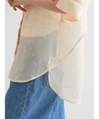 AMERICAN HOLIC シアーバックフレアＷポケットシャツチュニック Ivory