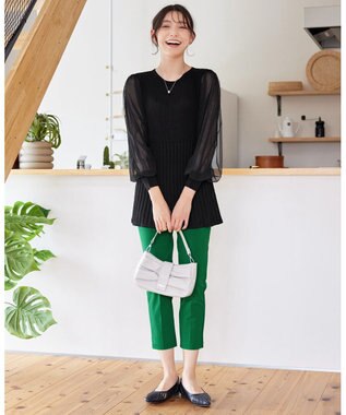 Tiaclasse 【小倉優子さん着用・日本製・洗える】サーラドライ・テーパードパンツ グリーン