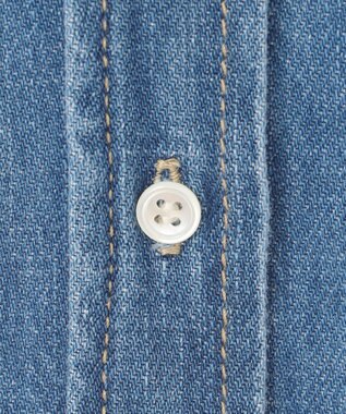 BEIGE， 【洗える・BAILA 11月号掲載】MARKEL / ボウタイ付きシャツカラーデニムシャツ L.Indigo