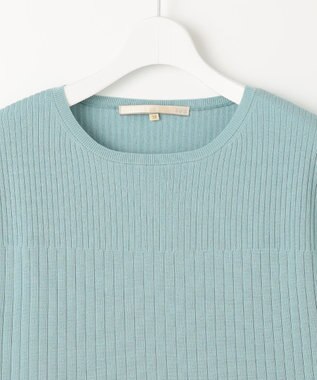 自由区 【XSサイズ～/洗える/セット可】ハイツイストコットンアセテート フレンチスリーブニット ミント系