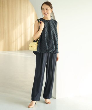 #Newans 2タックセンタープレスパンツ ネイビー系