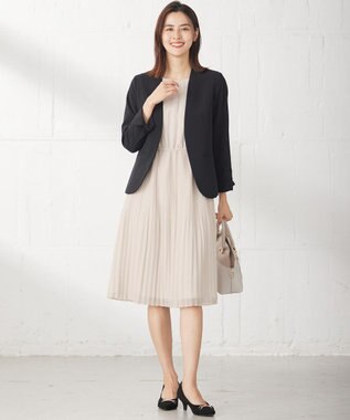 ANY SIS 【洗える】フェミニンプリーツ ワンピース ライトベージュ