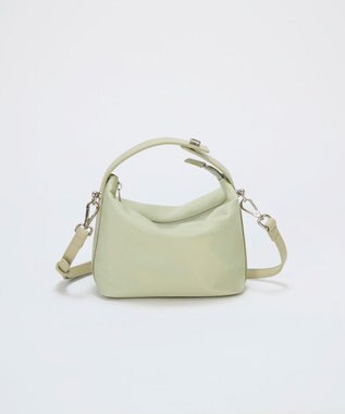 TOPKAPI 【TREASURE TOPKAPI】ナイロン レザーコンビ ハンドルオープン ミニ ショルダーバッグ ペールミント