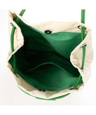 UNBILLION カシュカシュ cachecache / ナイロンツイル牛革付属ハトメショルダー グリーン