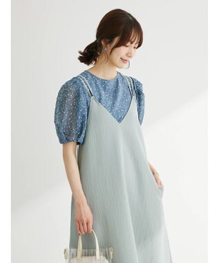 Green Parks 表面感キャミワンピース Blue