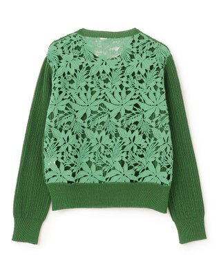 BEIGE， 【S-size】GARDENIA / クルーネックニット Pine Green