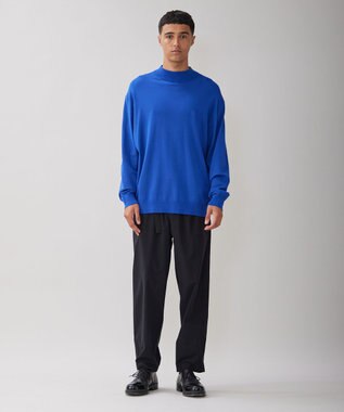 UNFILO MENS スタイリッシュ ハイネック ニット オリエンタル ブルー