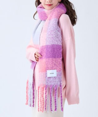 MOONBAT estaa ボリュームマフラー カラーブロック／手洗い可