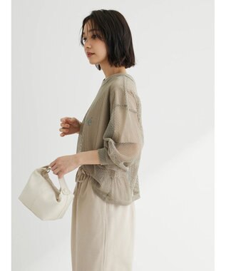 Green Parks ・ＥＬＥＮＣＡＲＥ　ＤＵＥ　２ｗａｙメッシュカーディガン Khaki