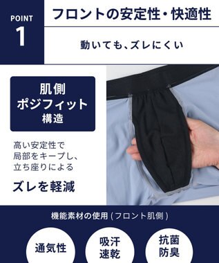 WACOAL MEN WACOAL MEN ボクサーパンツ 【気持ちいいパンツ】 動いてもズレにくい フロントの安定性・快適性 前閉じ 下着 メンズ WT3428 /ワコールメン コン