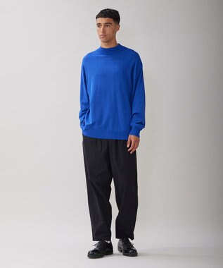 UNFILO MENS スタイリッシュ ハイネック ニット オリエンタル ブルー