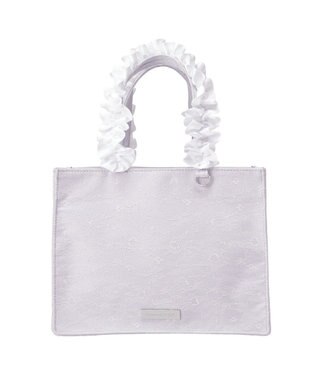 Maison de FLEUR ブルーマニアフリルハンドルスクエアトートバッグ Grayish Blue