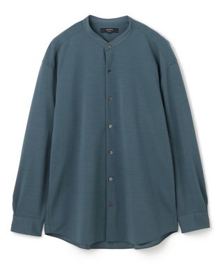 JOSEPH HOMME ウールツイストジャージー　バンドカラーシャツ スモーキーグリーン系
