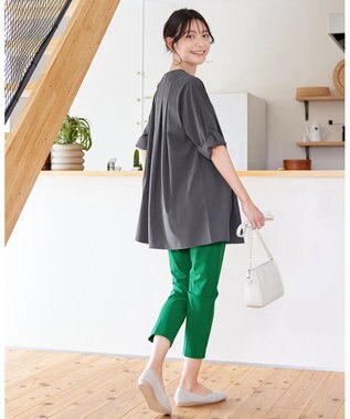 Tiaclasse 【小倉優子さん着用・日本製・洗える】サーラドライ・テーパードパンツ グリーン