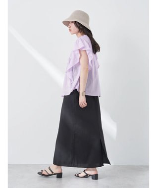 earth music&ecology コットンボイルフリルブラウス Light Pink