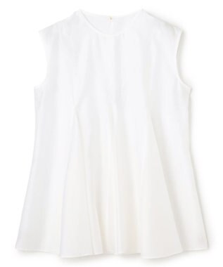 BEIGE， AMARYLLIS / シアー 切り替えフレアブラウス White