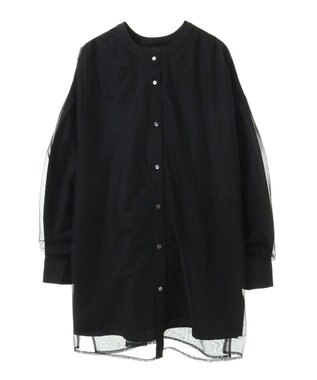 Green Parks ２Ｗａｙ　チュールドッキングシャツチュニック Black