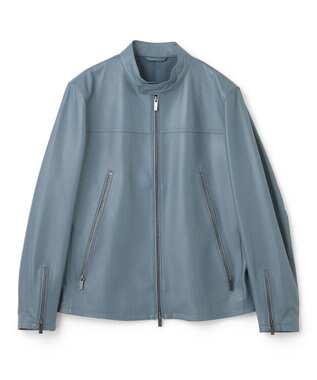 JOSEPH HOMME 【LEON 2月号掲載】ライトラムナッパレザー　シングルライダース ダルブルー系