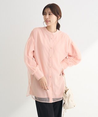 Green Parks ２Ｗａｙ　チュールドッキングシャツチュニック Pink