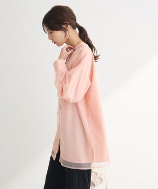 Green Parks ２Ｗａｙ　チュールドッキングシャツチュニック Pink